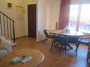 The dining area of the living room.