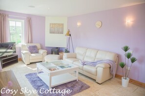 living room with sofa and coffee table