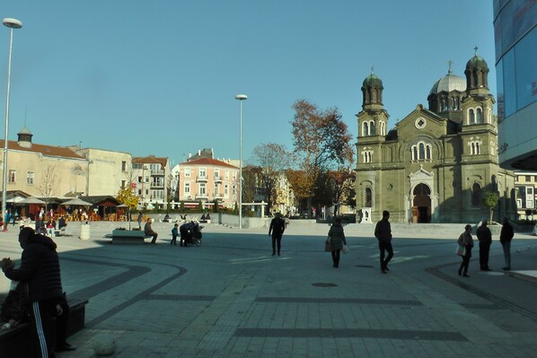 "Kiril and Metodii " square and church which are just around the corner 