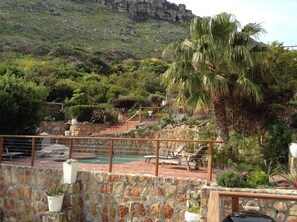 View over pool up the mountain