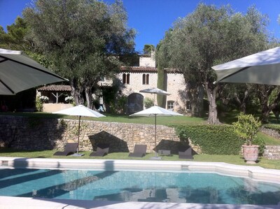 Authentic old provençal "mas" restored with style and charm in the heart of a wonderfull shaded garden.