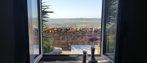 Small typical house inside the fortress of Monsaraz, with incredible view