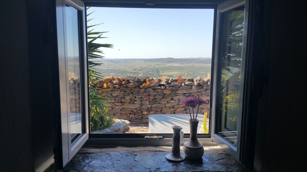 Small typical house inside the fortress of Monsaraz, with incredible view