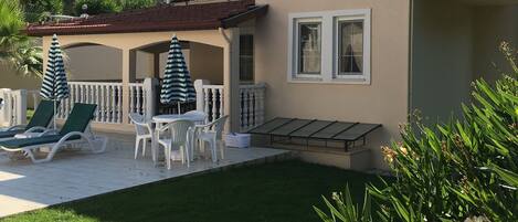 Villa has a secure lawned garden area