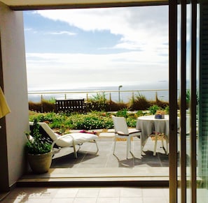 Patio with views os Camps Bay Beach