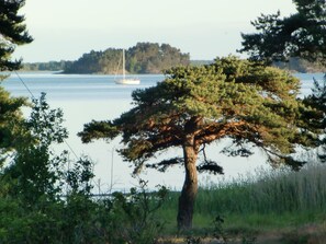 Sjön framför huset.