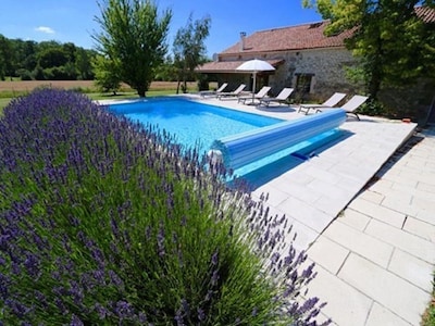 Beautiful converted barn and gite with private pool short stroll from village