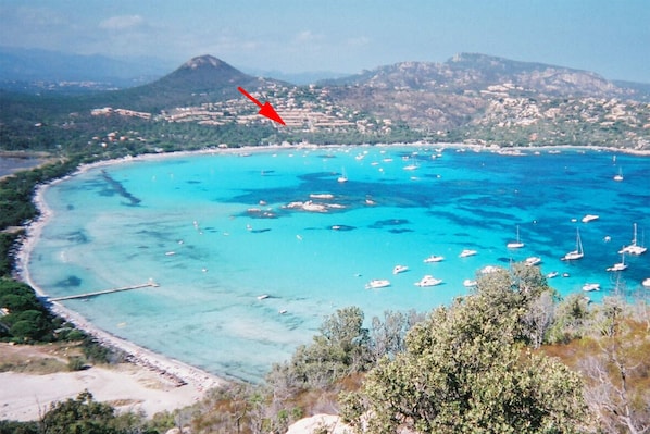 La flèche rouge indique exactement la situation de la location