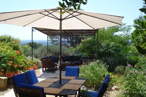 View from house across main terrace