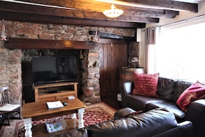 Lower Lounge with original wooden beams period features