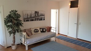 Sofa-bed for 2 in livingroom.