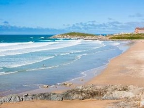 FISTRAL BEACH    is the big Surfer's  beach in Cornwall,   with its Surf Centre 