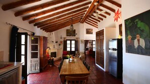 Huge open-plan traditional rustic kitchen dining room with all modcons