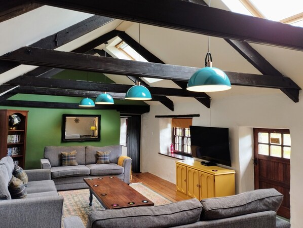 A historic barn conversion with a modern, relaxing feel