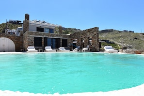 The villa and pool