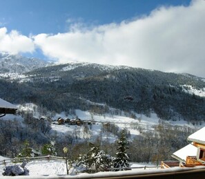 View from the balcony of the apartment across the valley
