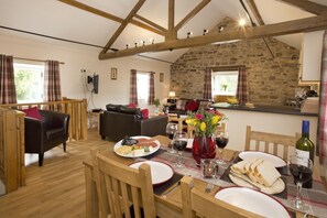 Open plan living, dining kitchen. 