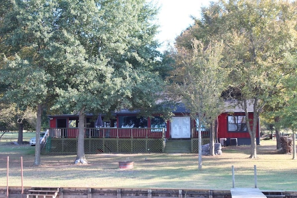 Lake side view of the cabin