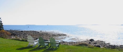 Looking out to the open ocean and islands from the lawn at the house