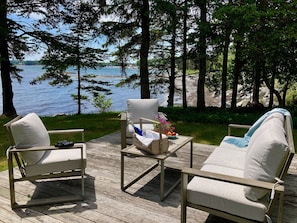 Deck near the evergreens at the west lawn
