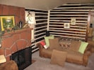 Living room | electric heater-fireplace, comfortable lighting