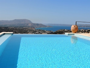 Villa Eleni pool and sea view.