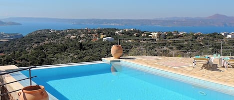 Villa Eleni infinity pool and sea view.