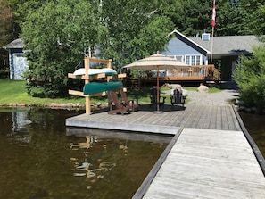 Private dock, complete with water toys