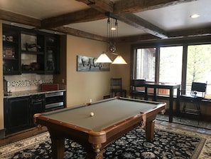 Billiards room with extra seating