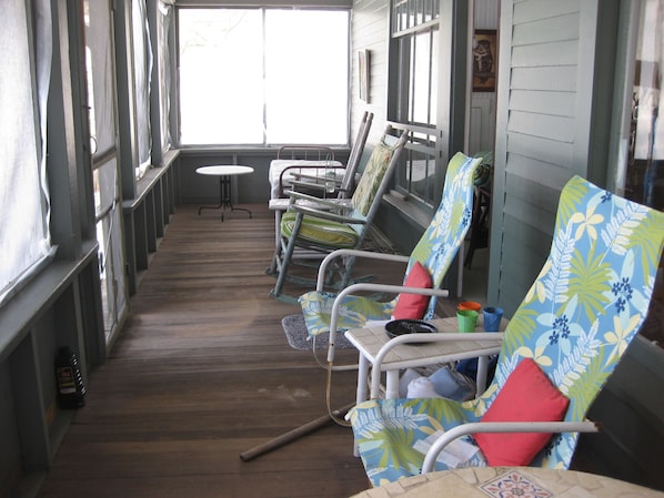 Great screened porch facing the lake.