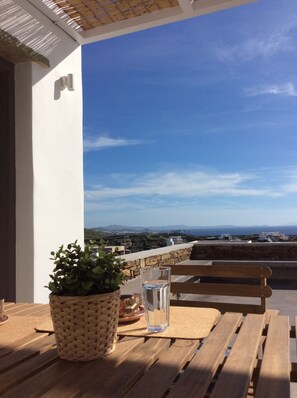 veranda with view to Myconos {upstairs}