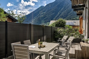 Sunny terrace for outdoor dining 