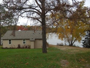 Fall photo of Birch cabin #2-- a 2 bed lakeside with a capacity for 5 guests.