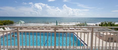 Pool area and view from balcony