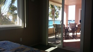 Balcony connected to master bedroom (showing sun at different time of day)