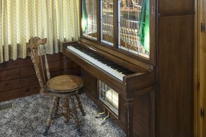 Player piano in the living room.