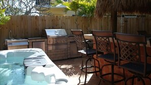 Hot-Tub, BBQ/Outdoor Kitchen, and Dining Area