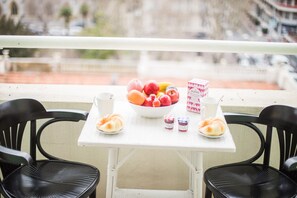 Small balcony with furniture