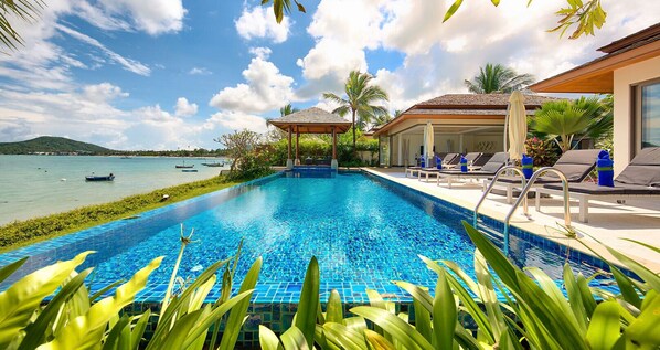 1000 sqm villa with infinity pool and beach sala ideal for al fresco dining.