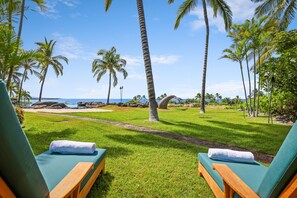 You can sit back and relax in the pool area, and watch for breaching whales during the winter.