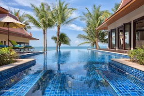The villa features 18.5m infinity pool overloooking beautiful ocean view
