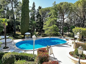 The stunning pool area