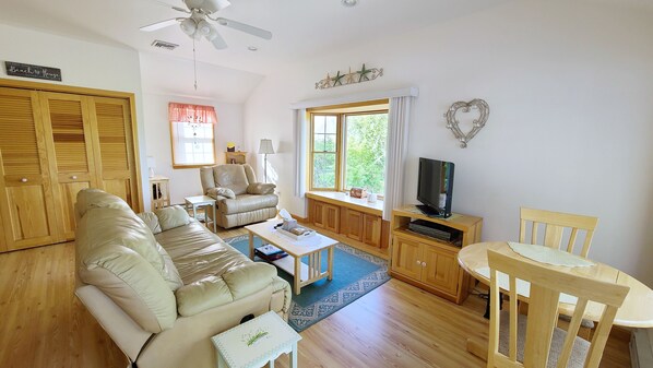 Washer and dryer conveniently located in living room closet