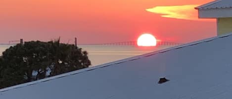 Wow Sunset over Dauphin Island Bridge from Balcony