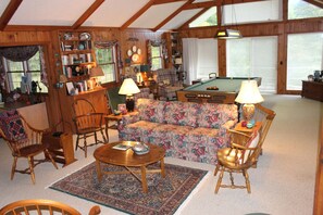 Sitting area and Pool Table in Family Room