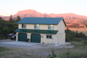 The guest house in early fall with Ear Mountain in the background.

