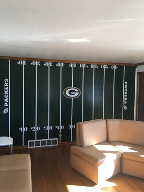 Unique feature wall in front living room