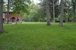 View of the yard (bluff and Lake directly behind photographer)