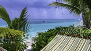 Relax in our beachfront hammock