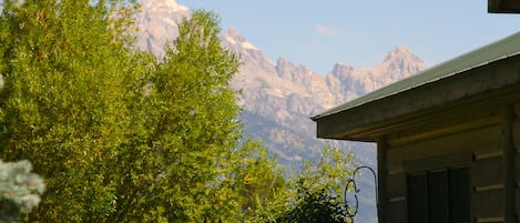 view of the Grand Teton from deck